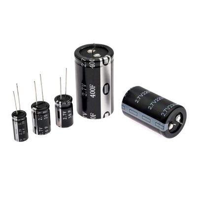 1F~400F 2.7V Yüksek Sıcaklık Süper Kapasitör Ultra Kapasitör Silindirik
