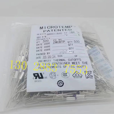 MICROTEMP G8A00072C Isı sigortası 250VAC G8A01Tf072C'de 25 ampere kadar akım kesme kapasitesi