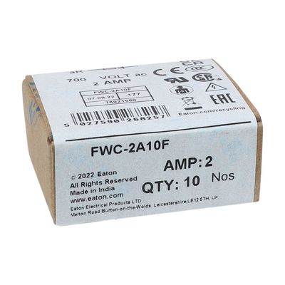 Mükemmel Bisiklet Yürütme Yeteneği ve Performansı Cramic Fuse Eaton Bussmann 10 X 38 mm Ferrule Fuse FWC-2A10F