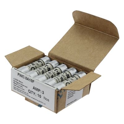 Mükemmel Bisiklet Yürütme Yeteneği ve Performansı Cramic Fuse Eaton Bussmann 10 X 38 mm Ferrule Fuse FWC-3A10F
