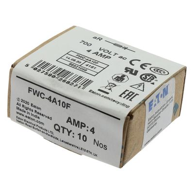 Mükemmel Bisiklet Gücü ve Performansı Cramic Sigorta Eaton Bussmann 10 X 38 mm Ferrule Sigorta FWC-4A10F