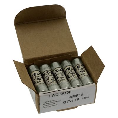Mükemmel Bisiklet Yürütme Yeteneği ve Performansı Cramic Fuse Eaton Bussmann 10 X 38 mm Ferrule Fuse FWC-6A10F