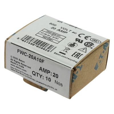 Mükemmel Bisiklet Yürütme Yeteneği ve Performansı Cramic Sigorta Eaton Bussmann 10 X 38 mm Ferrule Sigorta FWC-20A10F