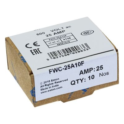 Mükemmel Bisiklet Gücü ve Performansı Cramic Fuse Eaton Bussmann 10 X 38 mm Ferrule Fuse FWC-25A10F