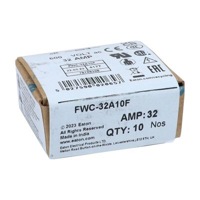 Mükemmel Bisiklet Yürütme Yeteneği ve Performansı Cramic Fuse Eaton Bussmann 10 X 38 mm Ferrule Fuse FWC-32A10F