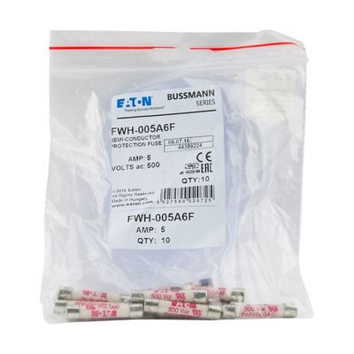 DC Common Bus FWH-005A'nın Korunması İçin Ferrule Sigorta Bağlantıları 6*32mm Boyut
