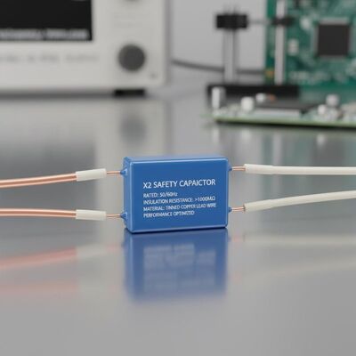 Doldurulmuş bakır kurşun tel malzemesi X2 Güvenlik Kondensatörü Rated Frequency 50 60Hz Performans için yalıtım direnci 000MΩ ile